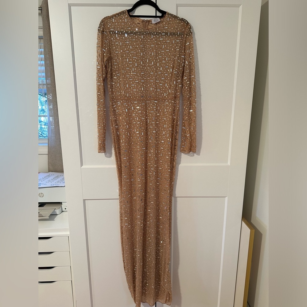 Oh Polly Portia Hotfix Sheer Embellished Gown